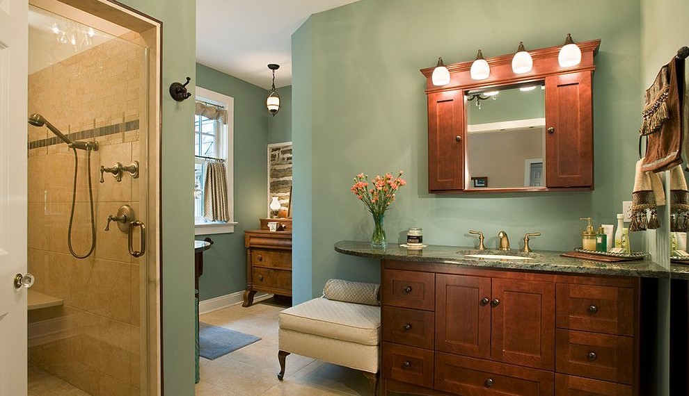 Bathroom Vanity Clearance Traditional Bathroom with Towel Took