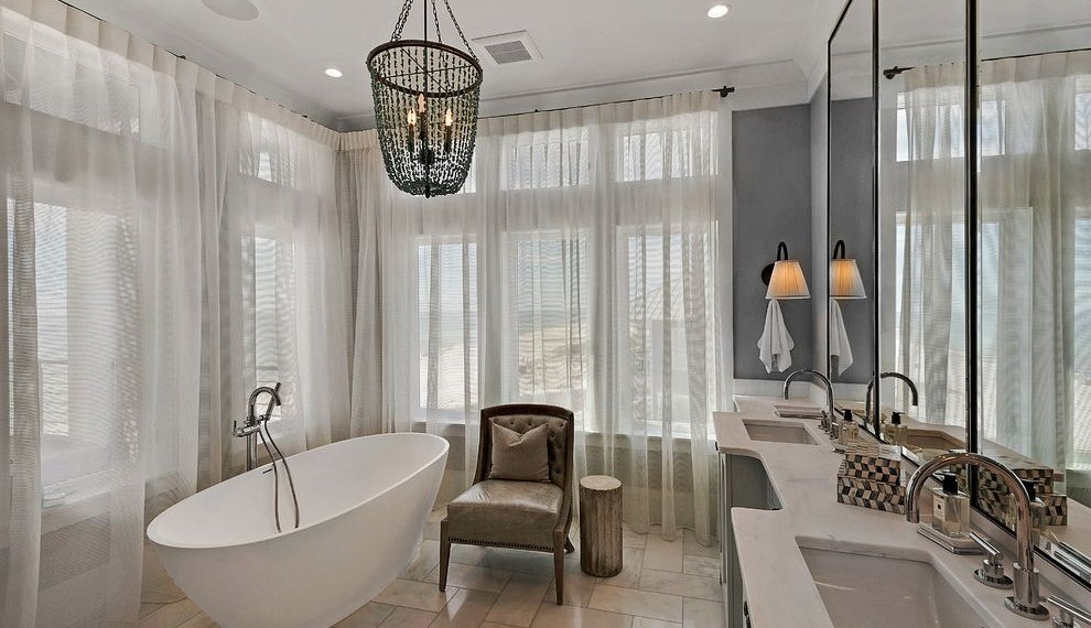 Bathroom Vanity with Makeup Counter Beach Style Bathroom with Bathroom Vanity Lighting