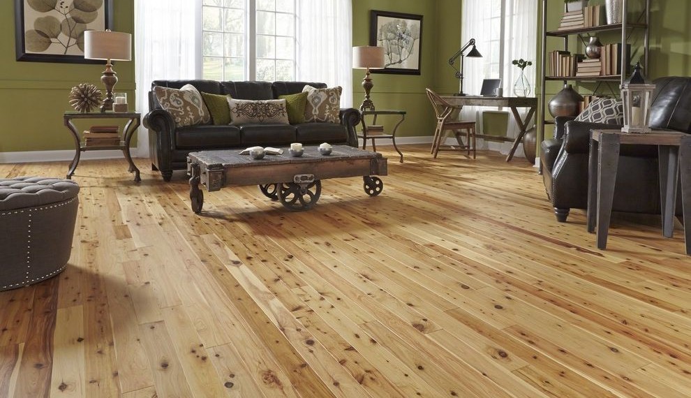 Bellawood Flooring Rustic Living Room with Open Floor Plan