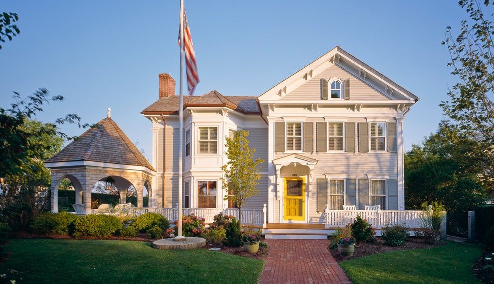 Benjamin Moore Exterior Paint Colors Traditional Exterior with Garden Gate