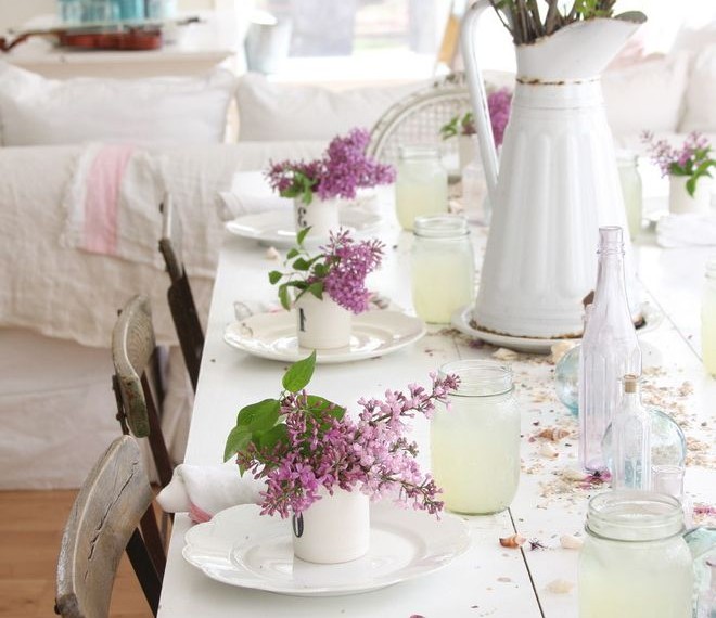 Burlap Baby Shower Invitations Shabby Chic Style Dining Room with Table Setting