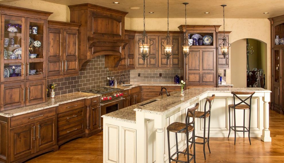 Bushbeans.com Recipes Traditional Kitchen with Subway Tile Backsplash