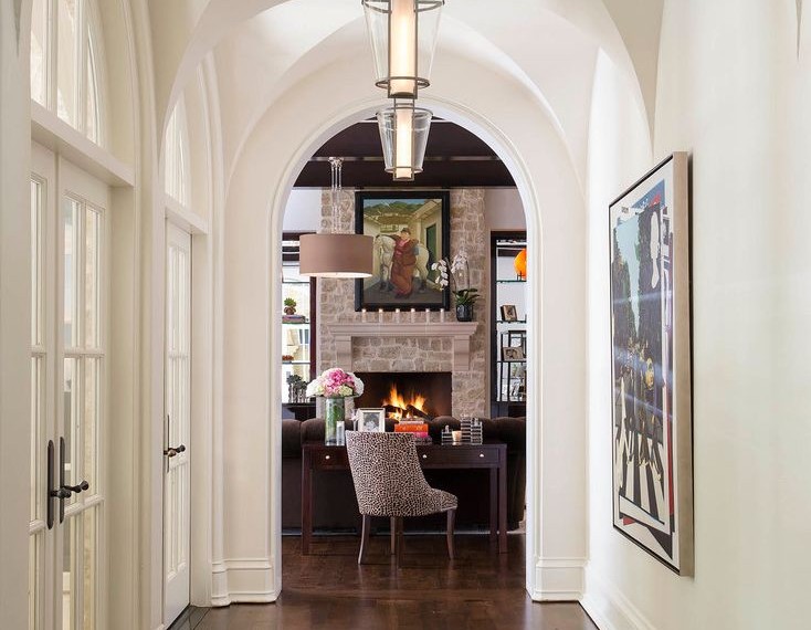 Bushbeans.com Recipes Transitional Hall with Vaulted Ceiling