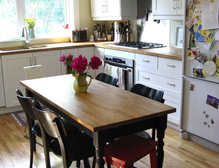 Butcher Block Table Top Eclectic Kitchen with Butcher Block Countertops