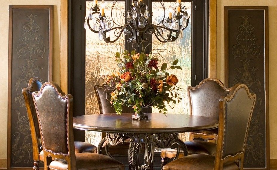 Butcher Block Table Top Traditional Dining Room with Wood Floors