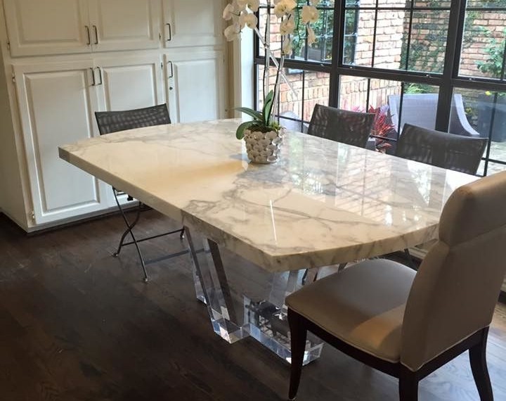 Butcher Block Tops Transitional Dining Room with Custom Table Top