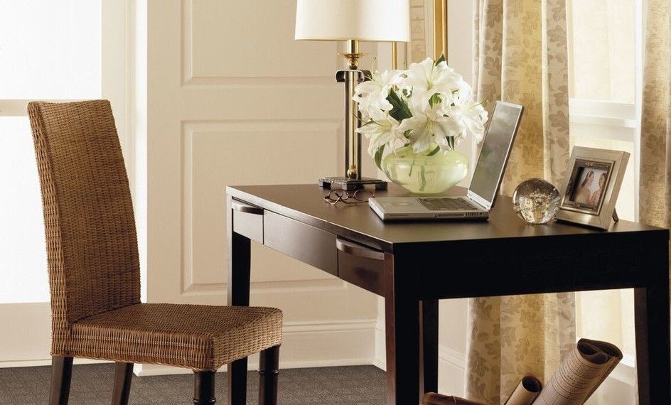Cafe Curtain Rods Traditional Home Office with Flooring