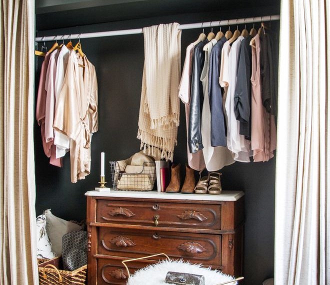 Cafe Curtain Rods Transitional Closet with Clothes Hanging Rod