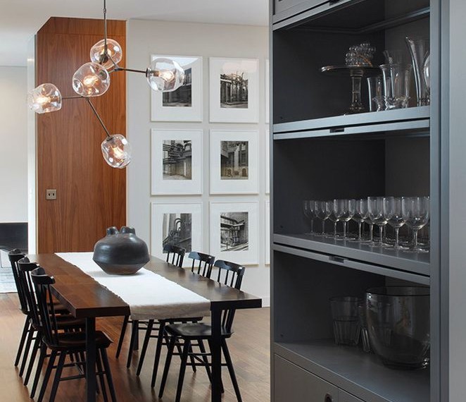 Collapsible Dining Table Contemporary Dining Room with Steel Window
