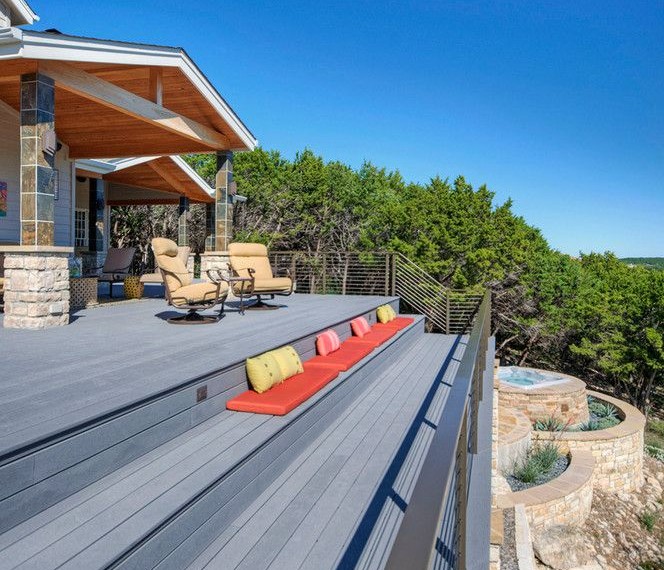 Composite Deck Boards Mediterranean Deck with Cable Railing