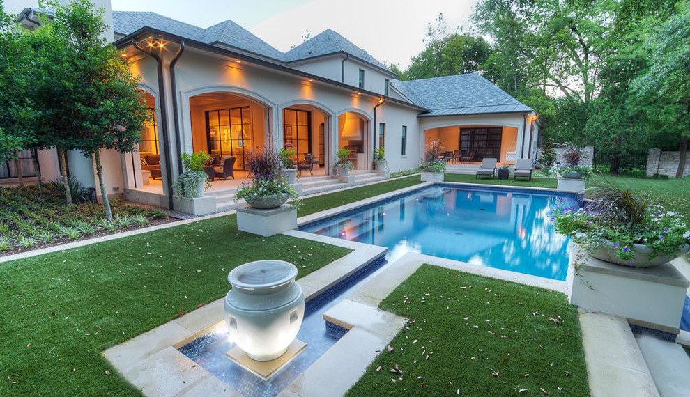 Composite Deck Boards Modern Pool with Swimming Pool