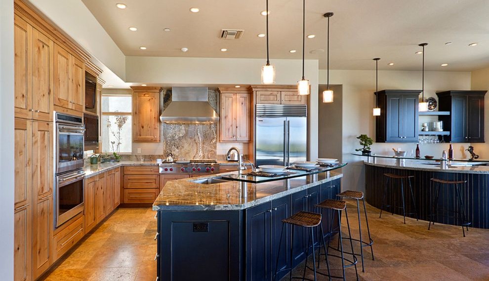 Cork Countertops Contemporary Kitchen with Kitchen Cabinets