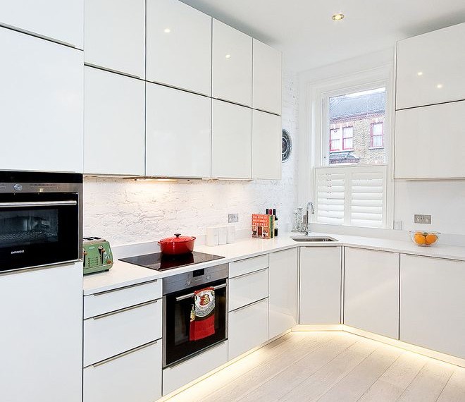 Corner Kitchen Table with Storage Bench Contemporary Kitchen with White Shutter