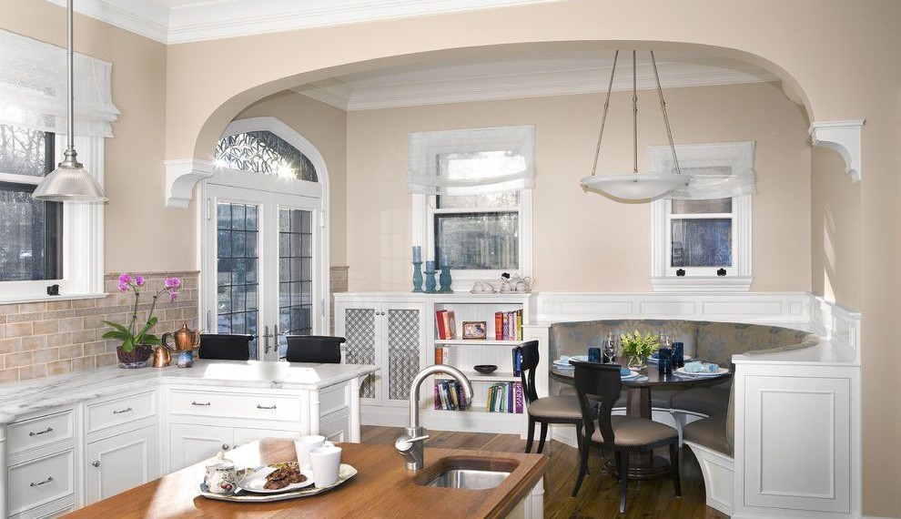 Corner Kitchen Table with Storage Bench Traditional Kitchen with Kitchen Table