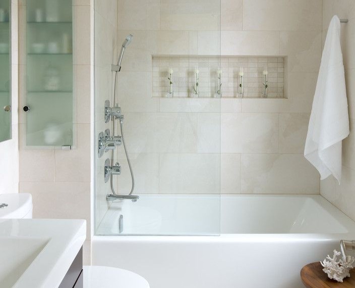 Cost to Install Laminate Flooring Contemporary Bathroom with Shower Tub