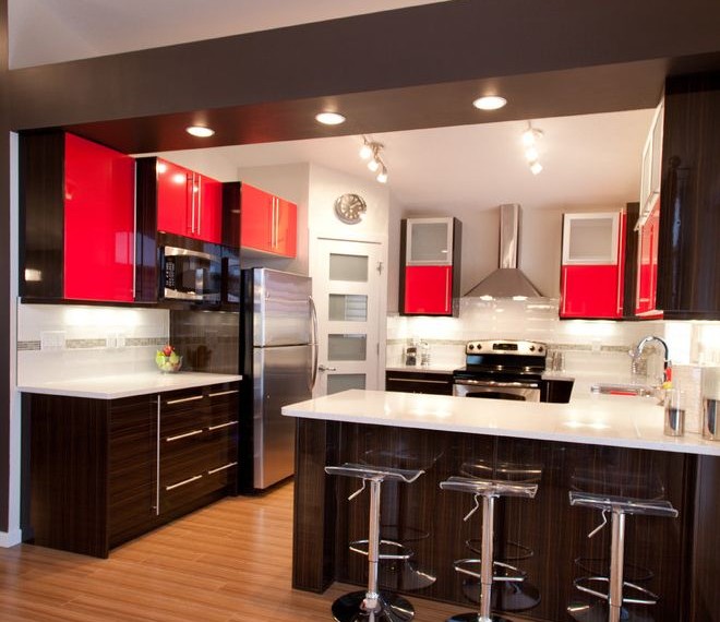 Cost to Install Laminate Flooring Contemporary Kitchen with Quartz