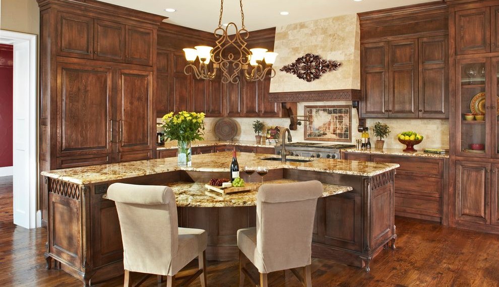 Cremone Bolt for Cabinets Traditional Kitchen with Stone Countertops