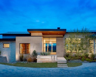 Cultured Stone Veneer Contemporary Exterior with Lueders