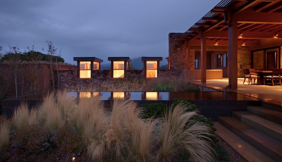 Cultured Stone Veneer Southwestern Deck with Luxury Outdoor Space