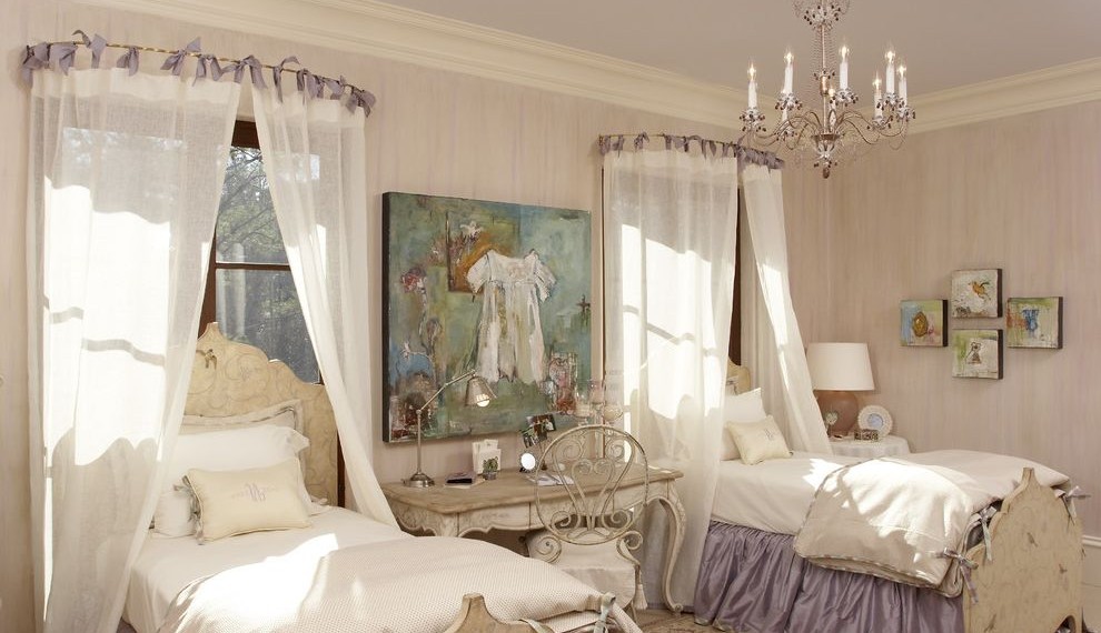 Curtains Rods Shabby Chic Style Kids with Wall Decor