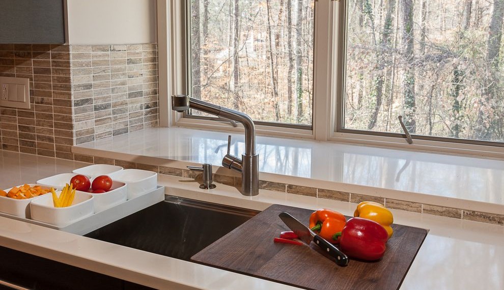 Cutting Board Countertop Contemporary Kitchen with Cutting Board