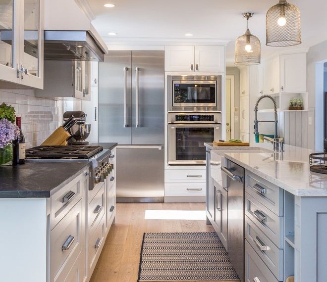 Cutting Board Countertop Transitional Kitchen with New Hampshire