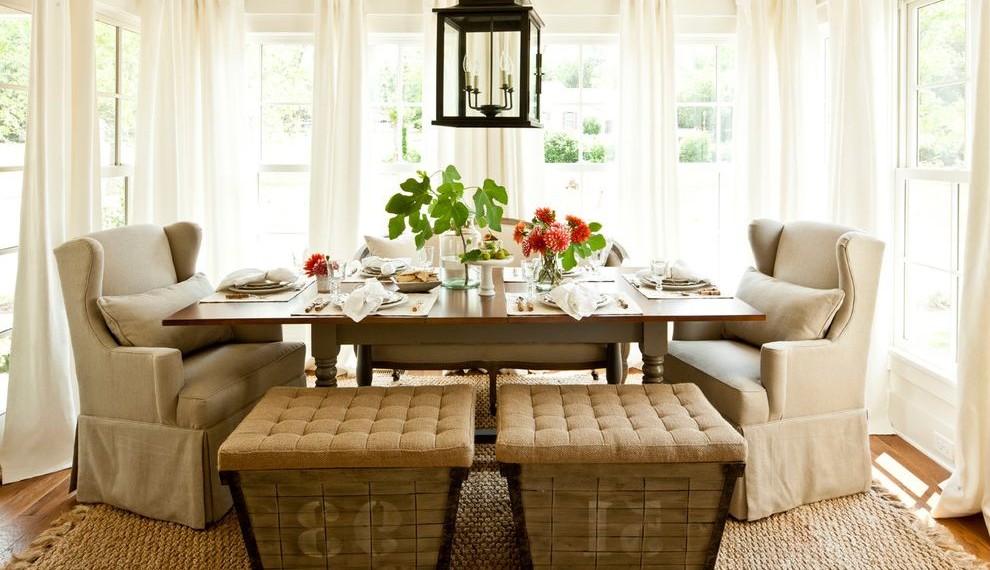 Dining Room Booth Set Farmhouse Dining Room with Beige Sofa