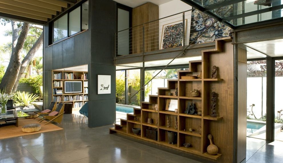 Do It Yourself Concrete Leveling Industrial Living Room with Catwalk