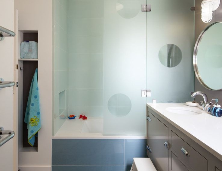 Doggie Doors for Sliding Glass Doors Contemporary Bathroom with Footstool