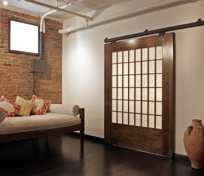 Doggie Doors for Sliding Glass Doors Industrial Living Room with Exposed Pipes