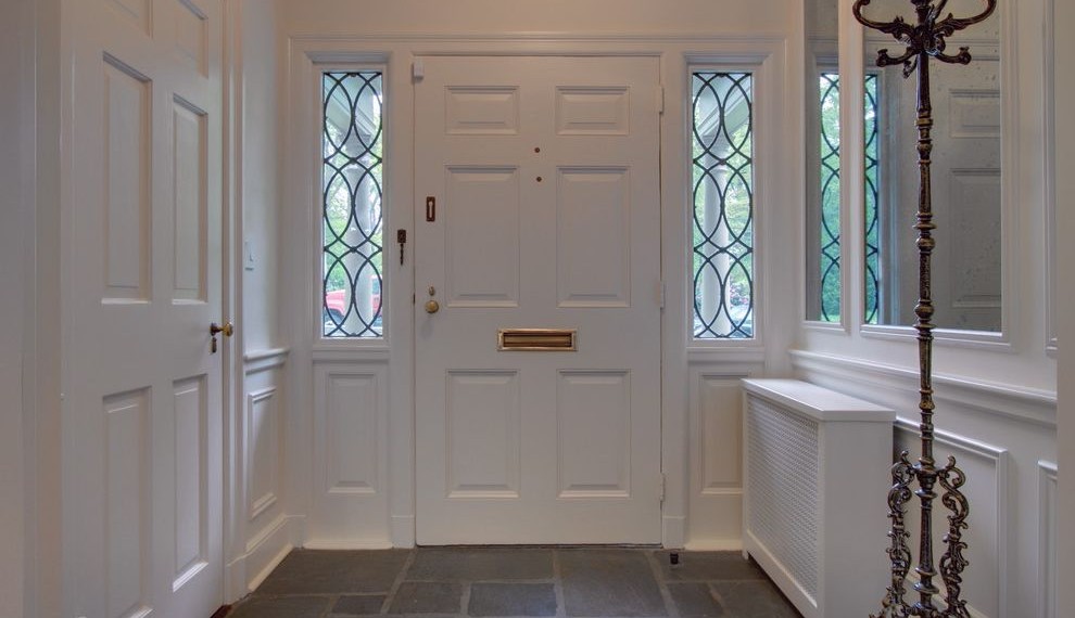 Entry Doors with Sidelights Traditional Entry with White