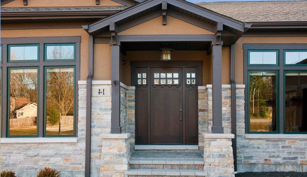 Fiberglass Front Doors Craftsman Entry with Door