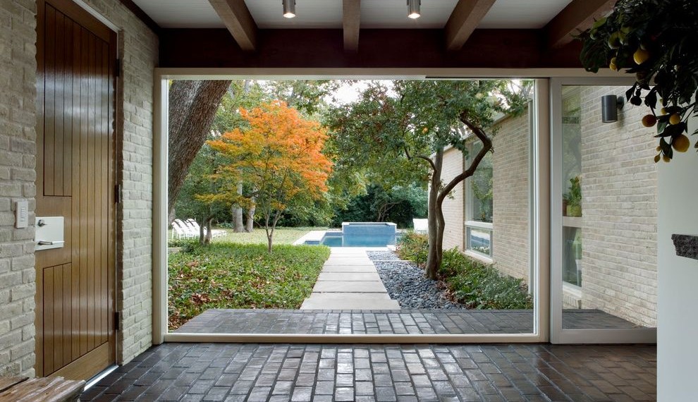 Fiberglass Front Doors Midcentury Entry with Minimalist