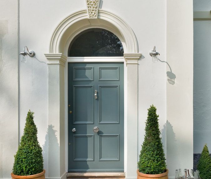 Fiberglass Front Doors Transitional Entry with Open Plan