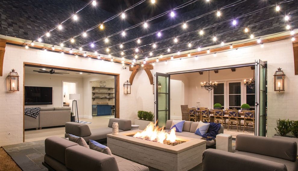 Flagstone Pavers Transitional Patio with Contemporary Landscape