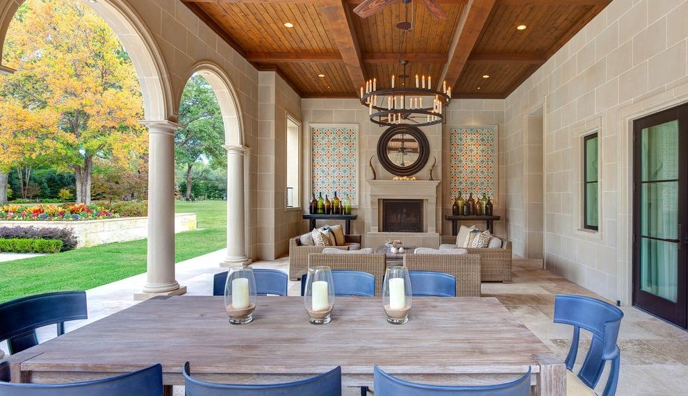 Free Tv Shows Online Full Episodes Mediterranean Patio with Outdoor Fireplace