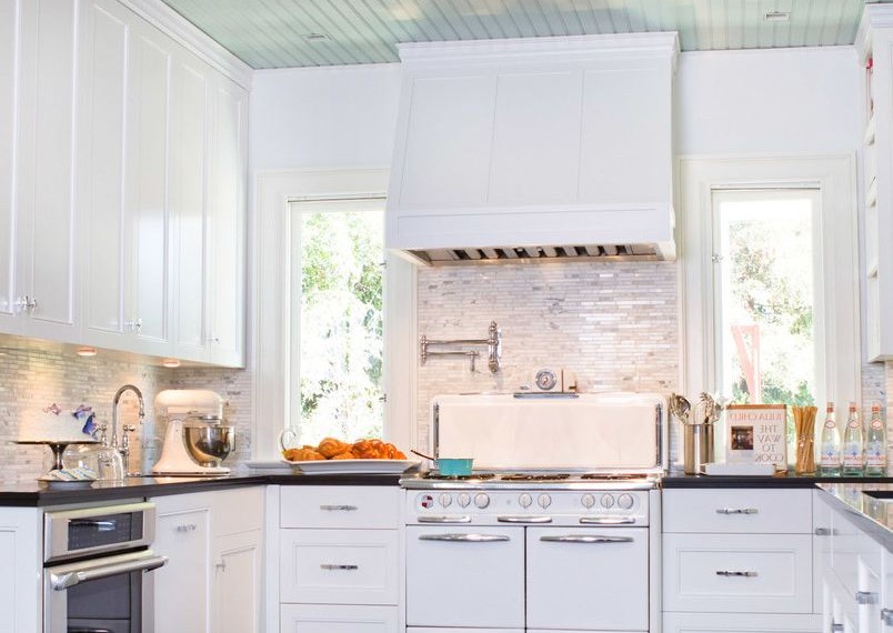 Frigidaire Stove Top Traditional Kitchen with Rohl Faucet