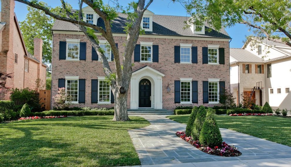Front Doors with Sidelights Traditional Exterior with Brick Siding
