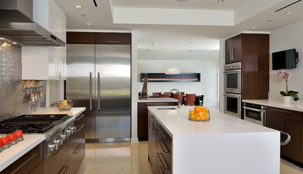 Gable Vent Fan Modern Kitchen with Hood
