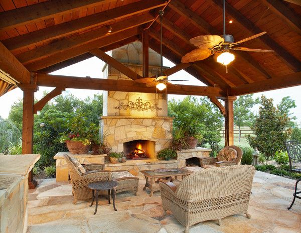 Gable Vent Fan Traditional Patio with Metal Frame Lounge Chair