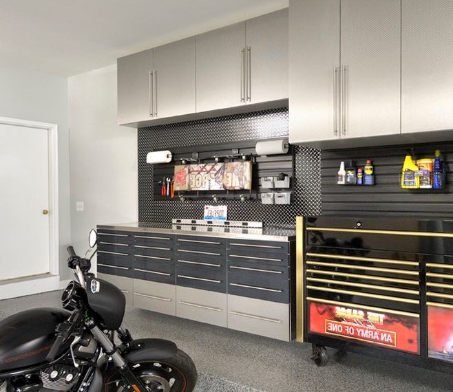Garage Floor Sealer Contemporary Garage with Tools