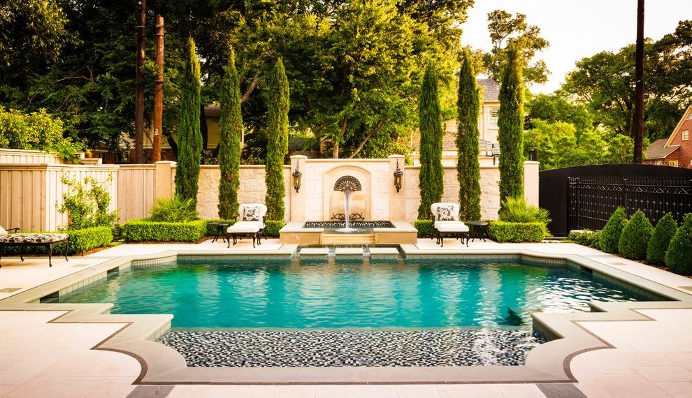 Gas Snow Blower Transitional Pool with Modern Pool Design