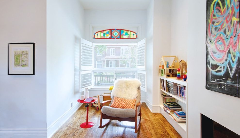 Gas Snow Blower Victorian Living Room with Red Side Table