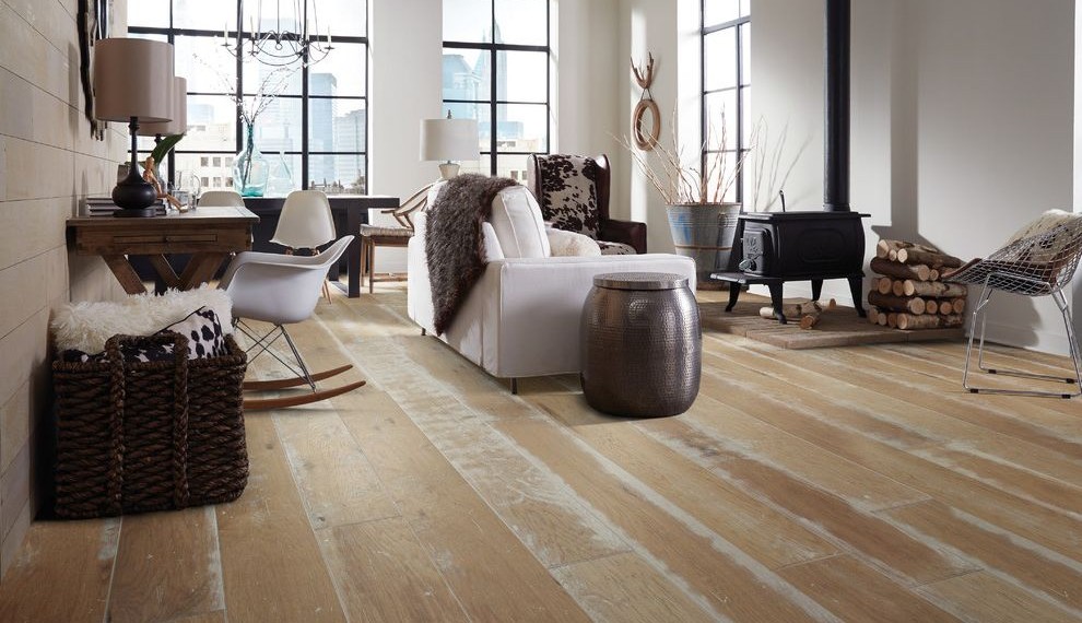 Ge Gas Stove Contemporary Family Room with White Couch
