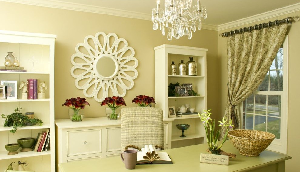 Good Office Plants Contemporary Home Office with Curtains