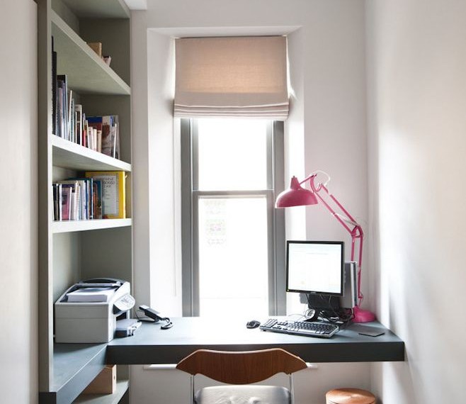 Good Office Plants Contemporary Home Office with Dark Wood Floor