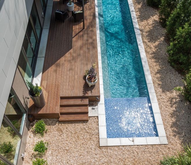 Home Water Filtration Systems Contemporary Pool with Potted Plants