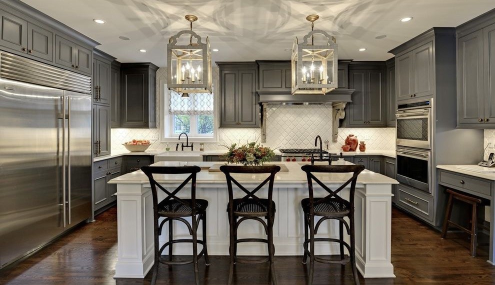 How to Restain Kitchen Cabinets Traditional Kitchen with Island with Sink