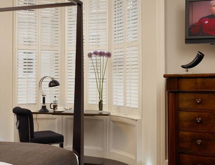 Hurricane Shutters Cost Contemporary Bedroom with Bay Window