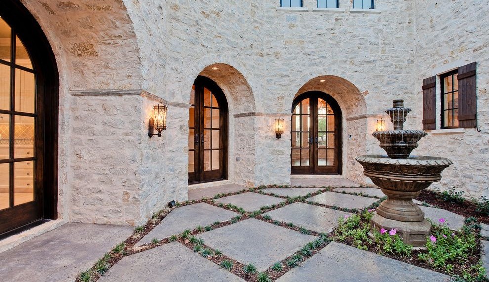 Hurricane Shutters Cost Rustic Patio with Arch